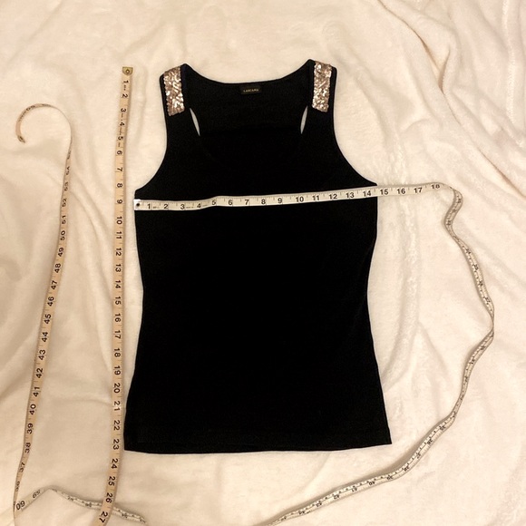 Black and Rose Gold Trimmed Top Lascana NWOT SMALL - Picture 6 of 10